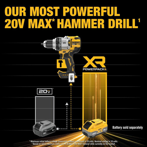 Taladro Percutor Dewalt 20 V Max Xr 1/2 Inalámbrico Dcd1007b