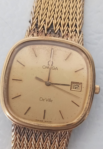 Reloj Omega Deville Quartz Vintage Para Hombre Dorado Dorado Dorado (Usado)