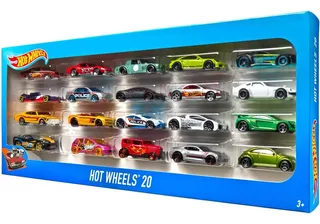 Hot Wheels Caja De 20 Autos Carritos Surtidos Pistas Mattel
