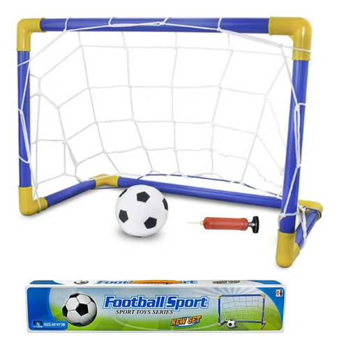 Arco de fútbol Genérica DQ-3 de 60cm de largo y 41cm de alto color azul/amarillo