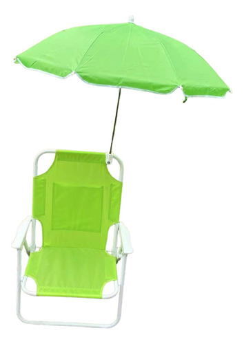 Silla De Exterior Para Niños Con Sombrilla Para Verde
