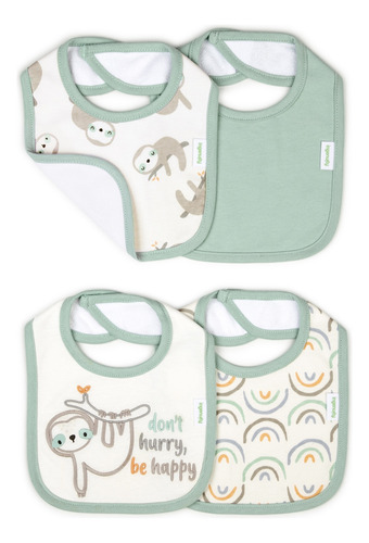 Set De Baberos Y Paños Para Eructos Grazy De Ingenuity 13012 Canopi 0300-verde 9999-sin Tamaño