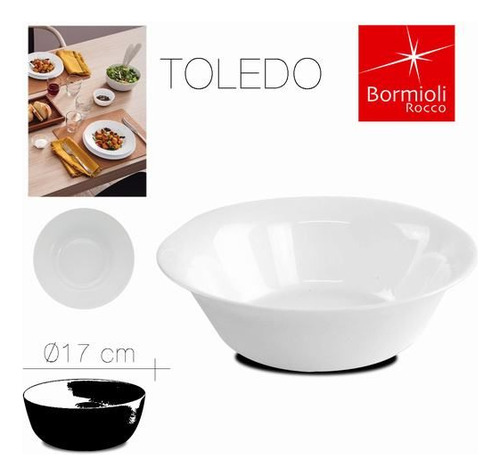 6 Plato Tazón Multiusos De Vidrio Opal Bormioli Toledo 17 Cm