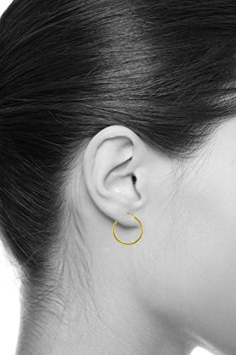 Aretes De Aro Con Bisagras De Oro Amarillo Real De 14 K Y 2