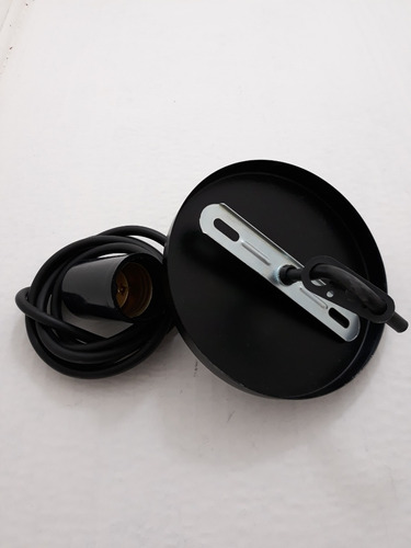 Kit 2 Fios Pendente 2m Soquete Liso E27 Cabo Pp Preto