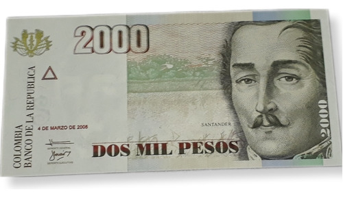 Billete De 2000 Pesos  Colombia 4 De Marzo 2005 Sin Circular