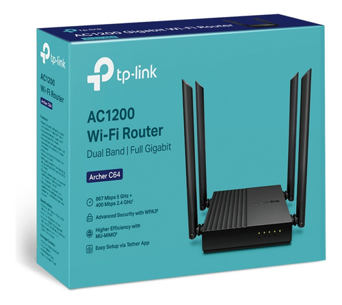 Router Inalámbrico Gigabit Mu-mimo Archer C64  Ac1200 