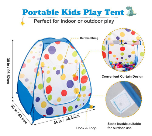 Eocusun Pop Up Playhouse, Ball Pit Kids Play Play Para La Y
