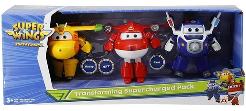 Super Wings 3 Pack Fig, Transformable Supercargado 