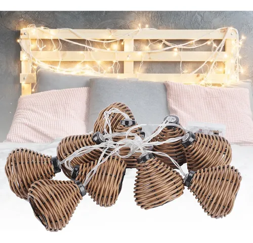 comprar 10 Lámparas De Ratán, Guirnalda De Luces Led, Bolas De Ratán