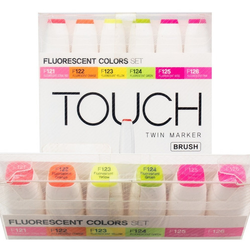 Set Marcadores Brush Touch Fluorescentes #623