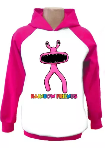 Camiseta Infantil Rainbow Friends Pink Boneco Rosa