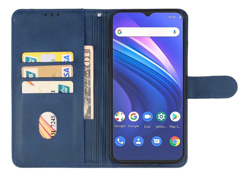 Compatible Funda De Teléfono De Cuero Azul For Cubot P80