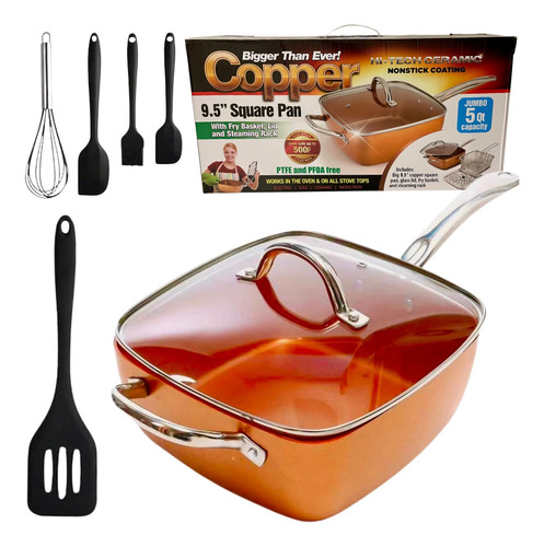 Sartén Copper Alemanas 24cm + 10 Piezas + Color Cobre