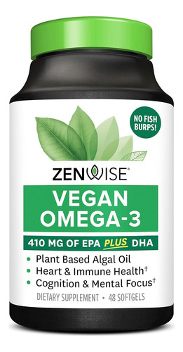 Suplemento Vegano De Dha - Omega 3 6 9 Soporte Con Mezcla De