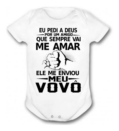 Body Roupa Infantil Bebê Neto Vovô Melhores Amigos Promoção 