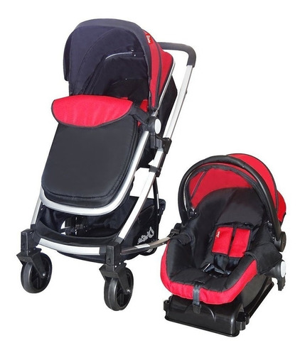 Carriola De Bebe Crown Portabebe Base De Carro Bambineto Capacidad de la carriola Individual Color Rojo Color del chasis Plateado