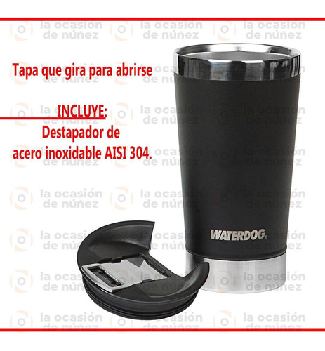 Imagen 3 de 7 de Vaso Termico Acero Inxidable Waterdog Beer 500cc Cerveza