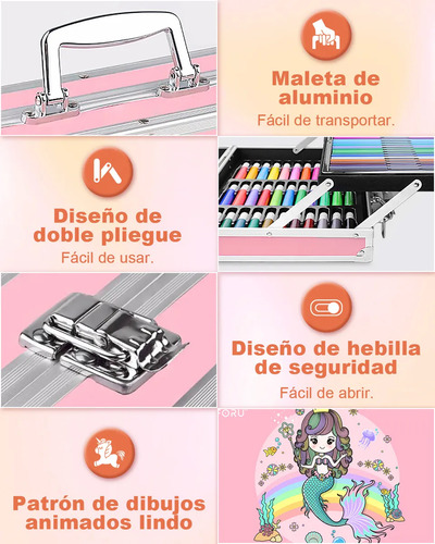 Zhmy Set De Arte Dibujo Colores Marcadores Lápices Iforu