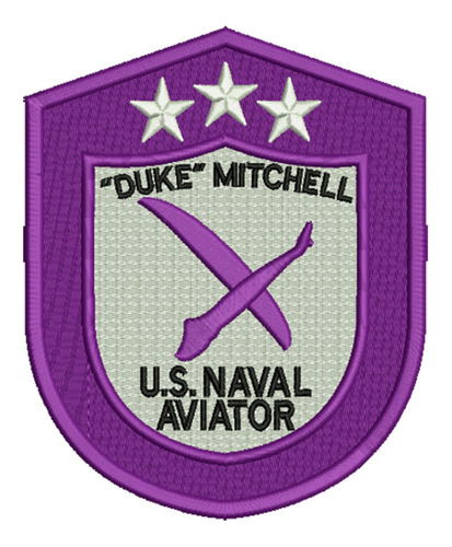 859-7 Top Gun Lt. P. Duke Mitchell Parche Bordado