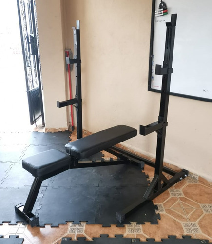 Banco Multiposiciones Con Rack Para Barra Uso Rudo