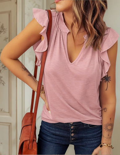 Top Ev Cv Mc Suelta Nvo, Sv Mujer, Camiseta Relajada