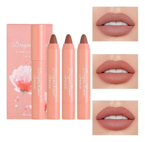 Set De Lápiz Labial Nude Matte, Antiadherente, Lápiz Labial