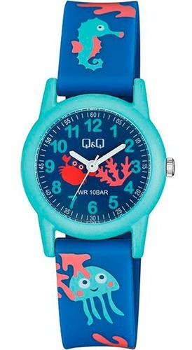 Reloj Q&q Azul Vida Marina Vr99j017y