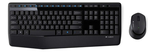 Kit de teclado y mouse inalámbrico Logitech MK345 Español de color negro