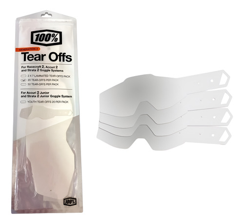 Tear Off Óculos 100% Strata2 Racecraft2 Accuri2 Original