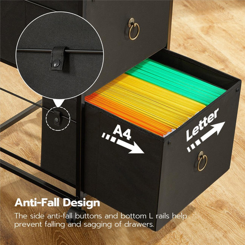 2 Drawer Mobile File Cabinet, Filing Cabinet With Outlet And