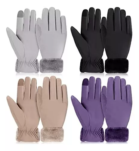 4 Pares De Guantes Impermeables Para Mujer, Guantes De Con A