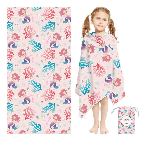 Toalla Absorbente Toalla De Playa For Niños, Sirena