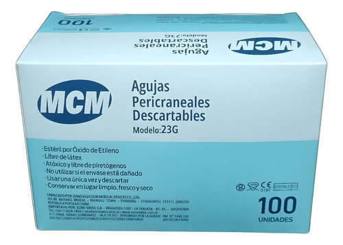 Equipo Pericraneal Aguja Butterfly Mariposa 23g X 50 Un.