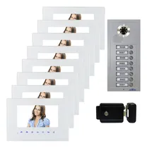 Comprar Kit Video Portero Edificio 8 Monitores, Chapa Y Memoria