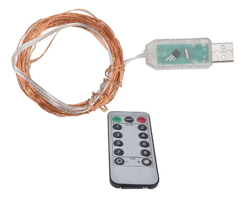 Cadena De Luces Led De Alambre De Cobre, 8 Modos De Iluminac
