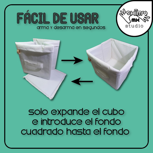 Cubo Plegable Lavable Resistente Organiza Almacena | 5 Pzas