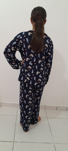 Pijama Ursinho Creme Unissex Tamanho Variados