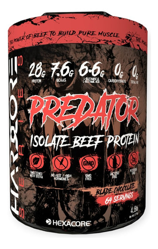Proteina Predator Beef 4.8lbs 64 Sv Chocolate - Hexacore