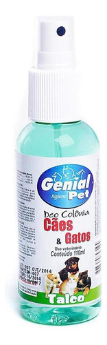 Colônia Para Cães Genial Pet 110 Ml Talco