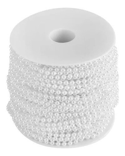 Rollo De Perlas De 4mm Decorativas Blanco X 22 Metros