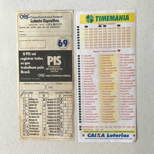 Bilhete Loteria Esportiva 1971