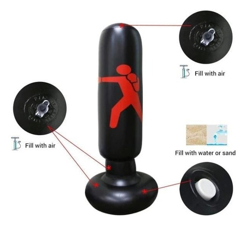 Saco Boxeo Inflable + Inflador - Entrenamiento En Casa