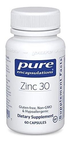 Pure Encapsulations, Zinc 30, Suplemento Hipoalergénico Para