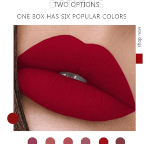 Set De Maquillaje De Lápiz Labial Líquido Mate De 6 Piezas
