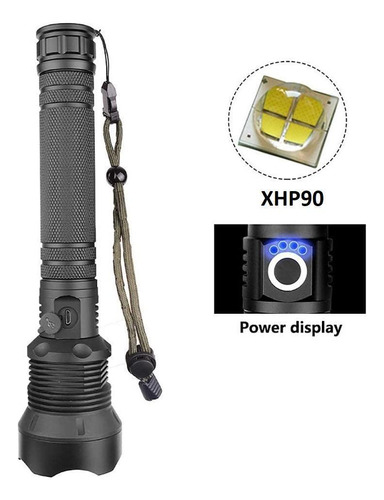 Lanterna Led Xhp90 Super Potente 2 Baterias Recarregaveis