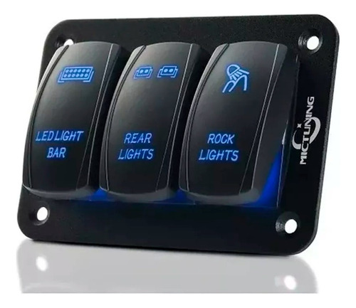 Panel De Interruptores Basculantes De 3 Terminales C Luz Led