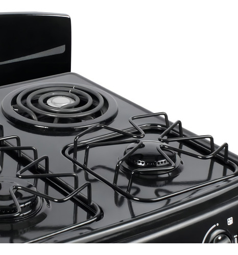 Estufa De Sobreponer Abba 4 Puestos Mixta Glp Sm 400-1 N Ql Color Negro