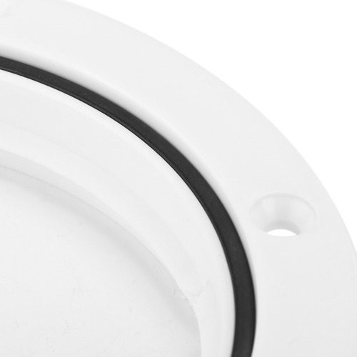 Placa Abs Redonda Blanca Con Tapa Transparente Para Acceso A