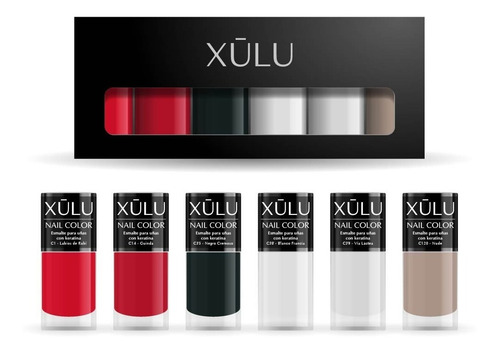 Esmalte De Uñas Con Keratina Pack X6 Xúlu Nail Color Z800